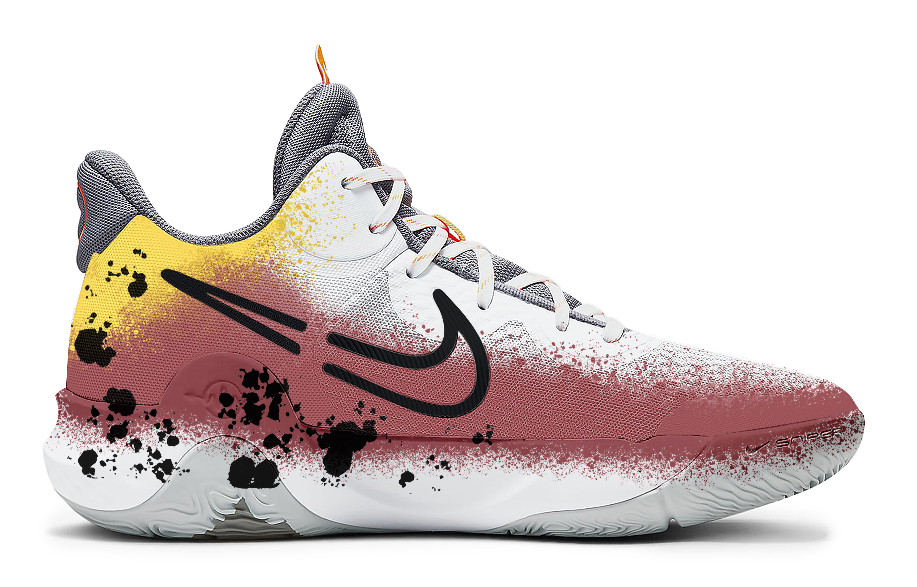 Nike KD Trey 5 IX Passion Flame Slip Resistant Abrasion Resistant Mid top Basketball Shoes Unisex Black White