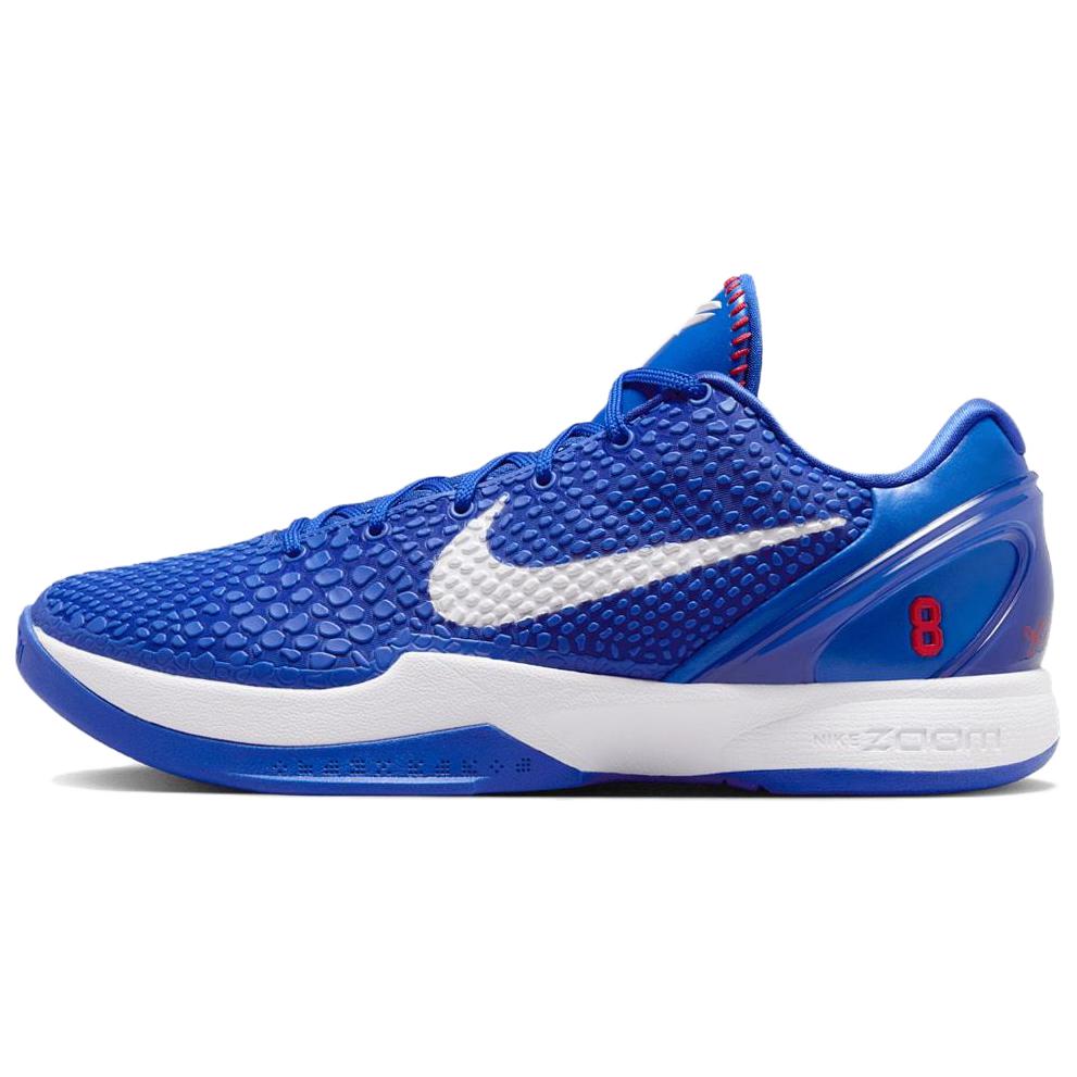 Nike Zoom Kobe 6 Protro \"Dodgers\" PE round toe lace-up shock-absorbing anti-slip low-top basketball shoes men's blue and white