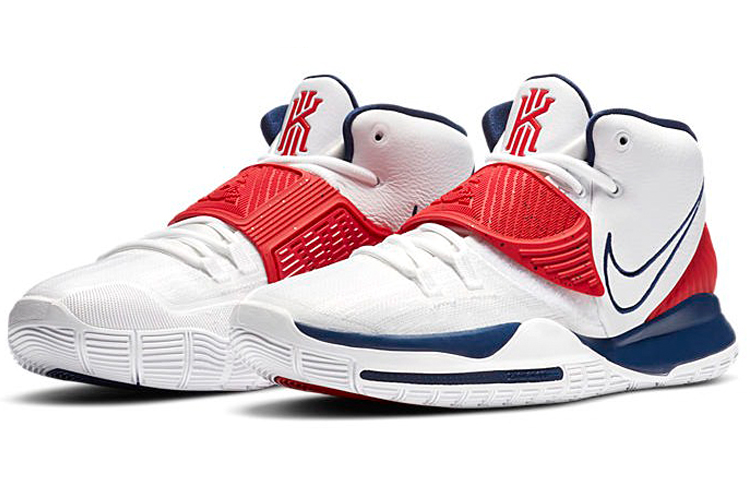 Кроссовки Nike Kyrie 6 EP "USA" (белые) — Белыйсинийкрасный — фото 3