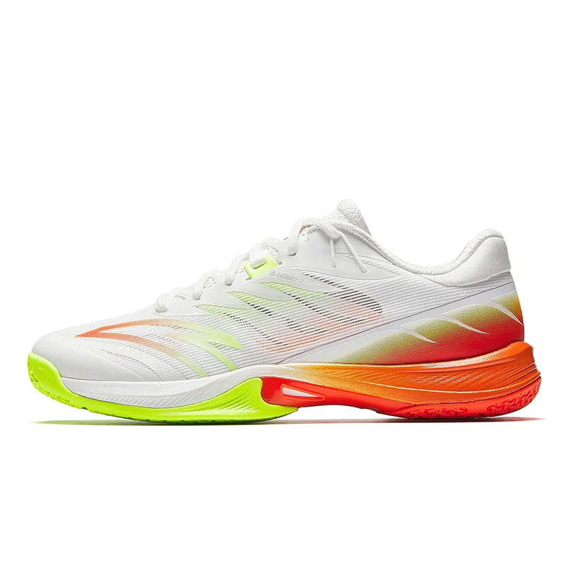 Anta Slip Resistant, Abrasion Resistant, Breathable Low top Badminton Shoes Men's White Orange Green