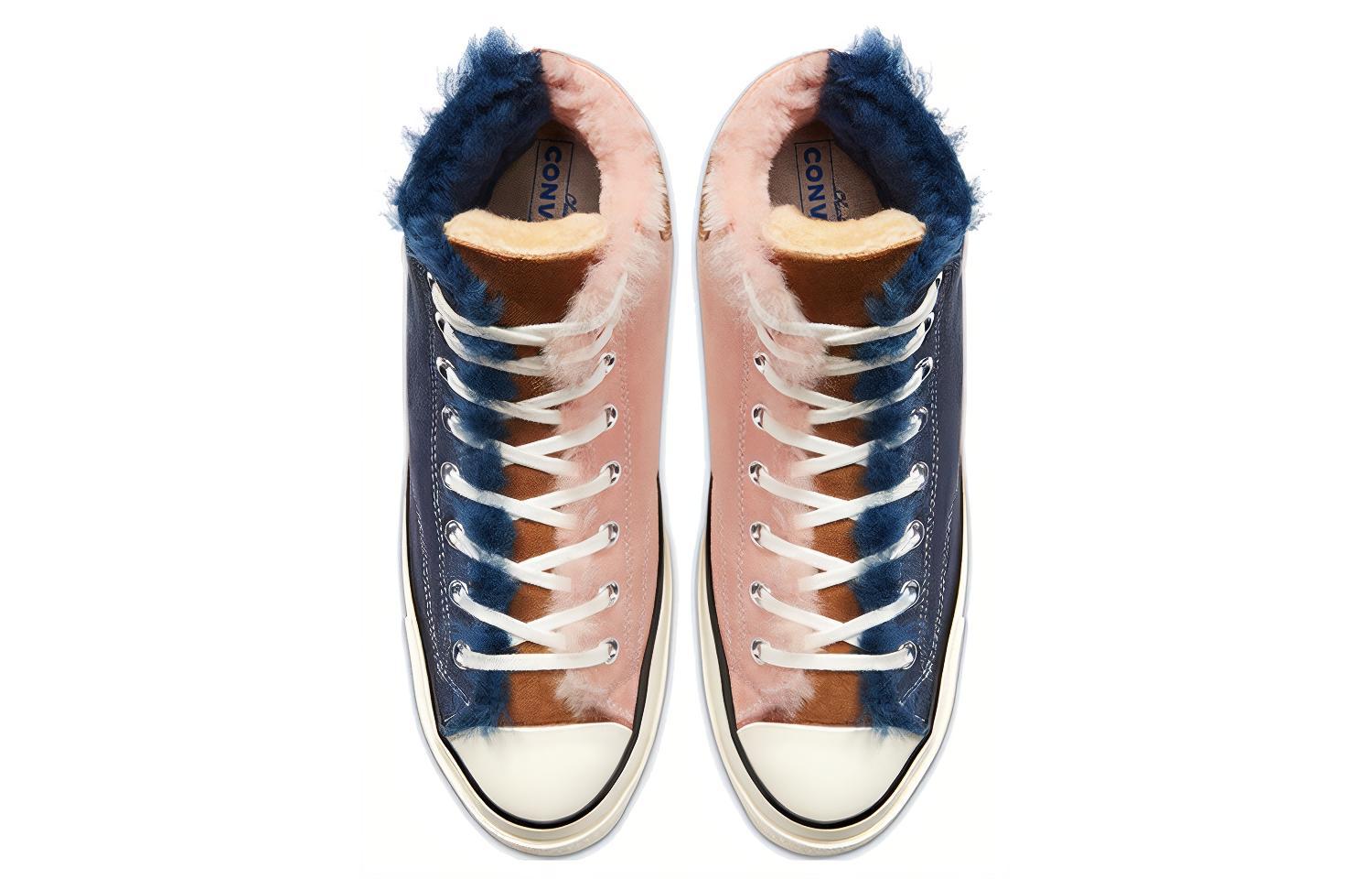 Кеды Converse Chuck 1970s High Sherpa (сине-розовые) — фото 4