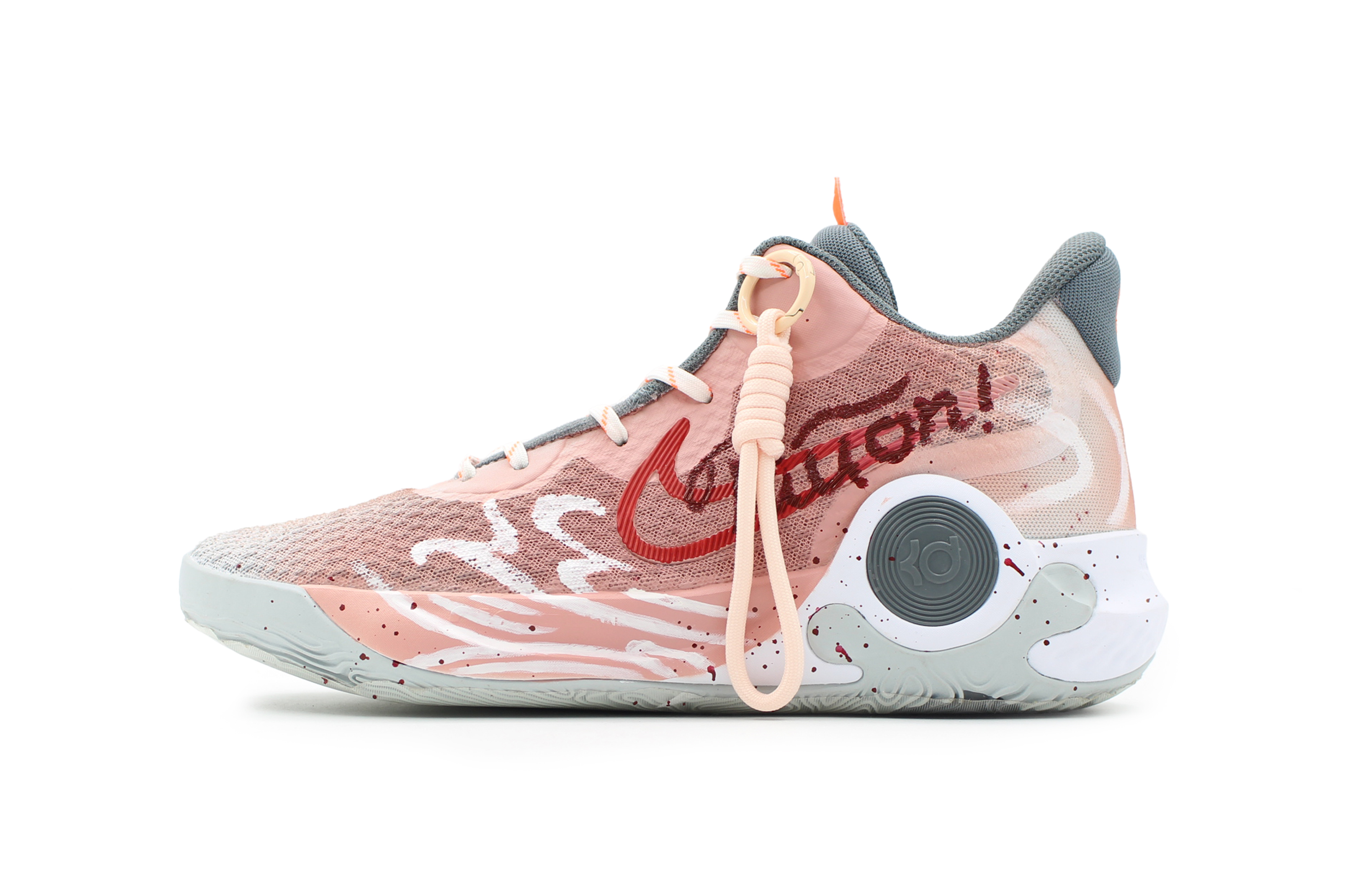 Nike KD Trey 5 IX Mesh Slip Resistant Abrasion Resistant Mid top Basketball Shoes Unisex Gray Pink