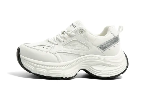 Global HUANQIU velvet and thickened second cotton, thick sole, lightweight and versatile for student leisure sports, shock-absorbing, non-slip, wear-resistant and high-rise, low-top dad shoes, women's style