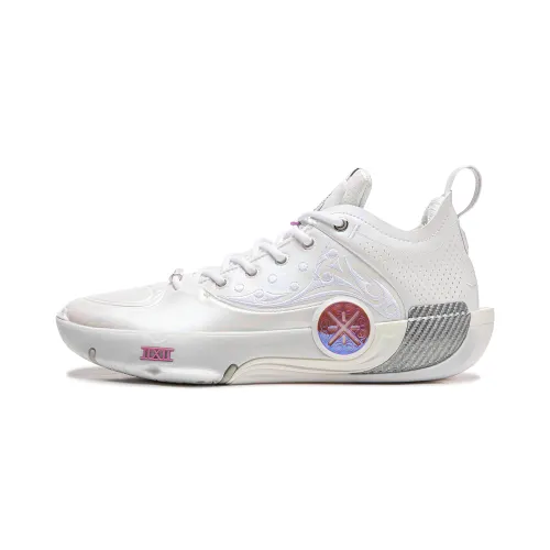 LiNing WOW12 Wade's Way 12 LUX Sculpture Double-layer Super Technology Carbon Plate Lightweight Flexible Stable Support Package Anti-torsion Shock Absorbing Anti-Slip Wear-Resistant Breathable Rebound Grip Mid-top Practical Basketball Shoes Men's Standard White