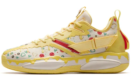 Anta Anta GH3 Hayward fabric synthetic leather TPU shock-absorbing anti-slip wear-resistant wrapping support low-top practical basketball shoes men's white yellow red