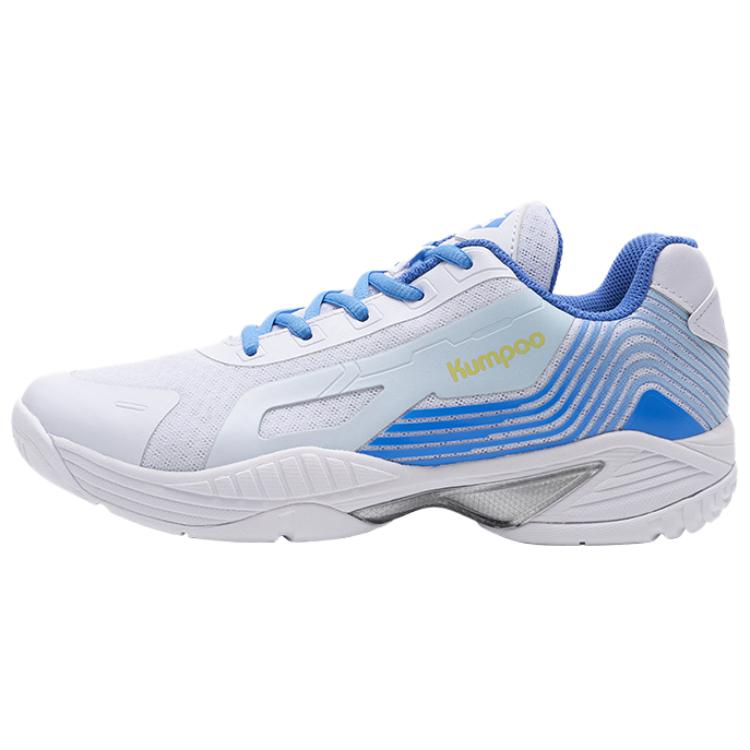 KUMPOO Mesh, Synthetic Leather Abrasion Resistant Breathable Low top Badminton Shoes Unisex White Blue