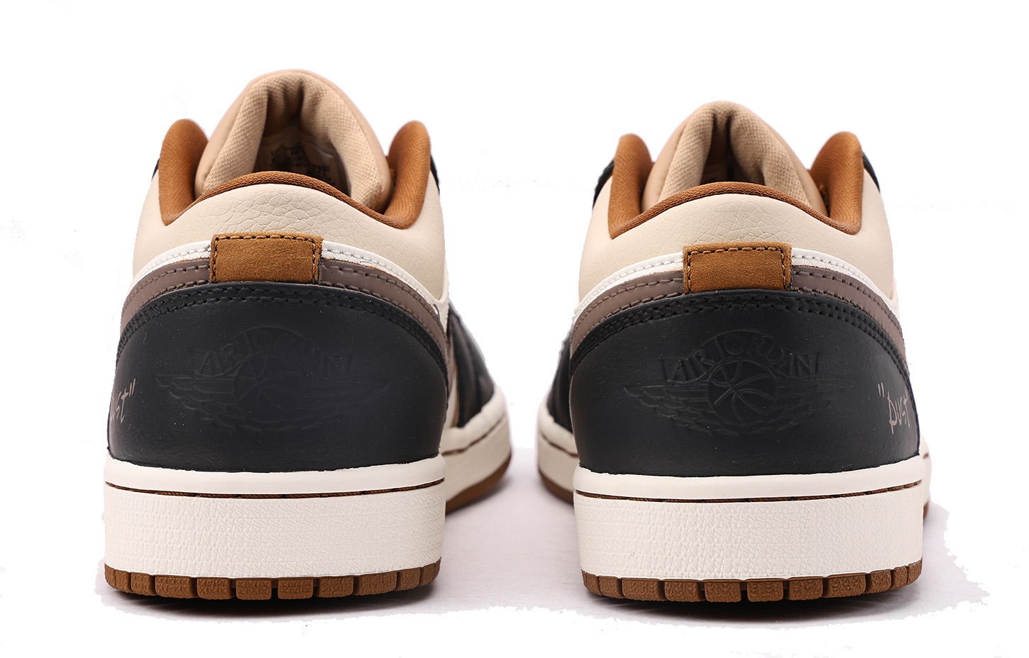 Jordan Air Jordan 1 Slip Resistant Coverage Balance Impact Resistant Low top Vintage Basketball Shoes Men’s Black Brown