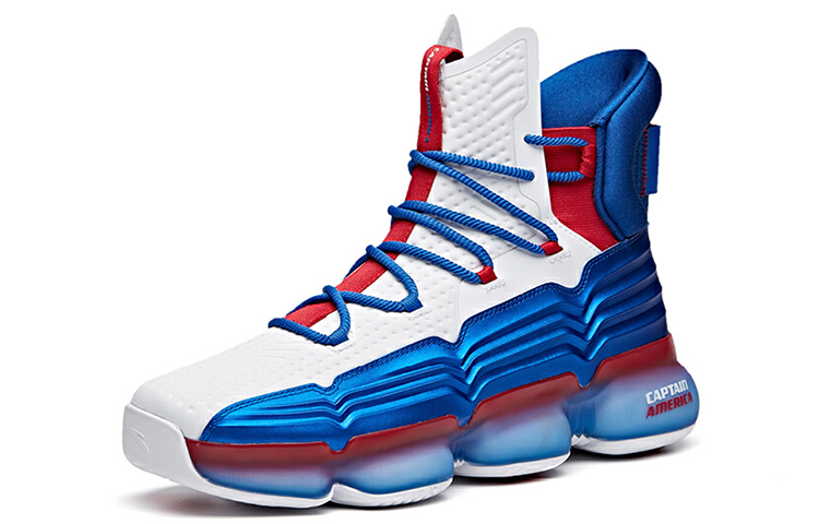 Anta Cushioning Slip Resistant Abrasion Resistant High top Performance Basketball Shoes Men’s True Blue