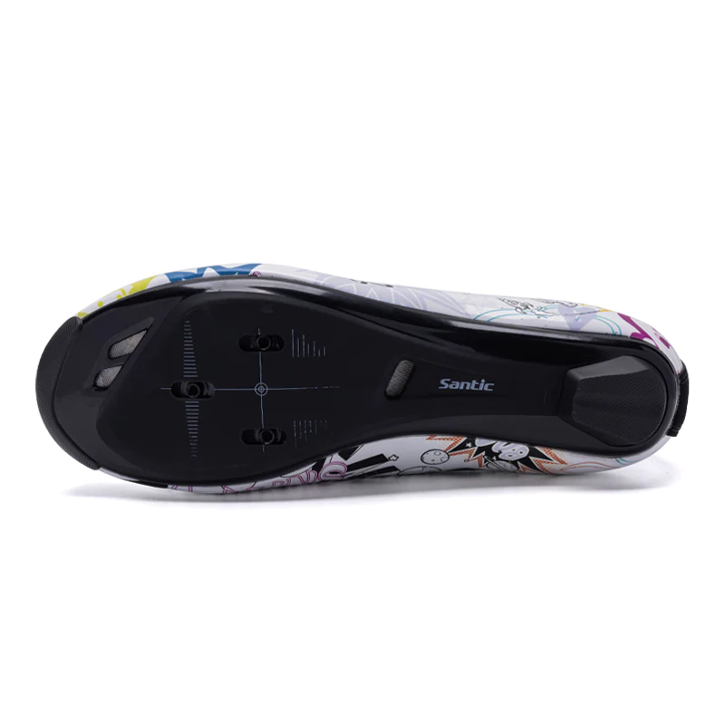 SANTIC Coverage, Balance, Support, Abrasion Resistant, Lightweight, Breathable Low top Cycling Shoes Unisex White