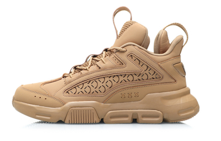 Li Ning Hanjia Abrasion Resistant Breathable Abrasion Resistant Breathable Low top Chunky Sneakers Men’s Wheat