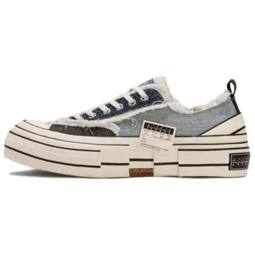 VESSEL X HBX G.O.P. LOWS DENIM Low top Canvas Shoes Unisex Blue Black
