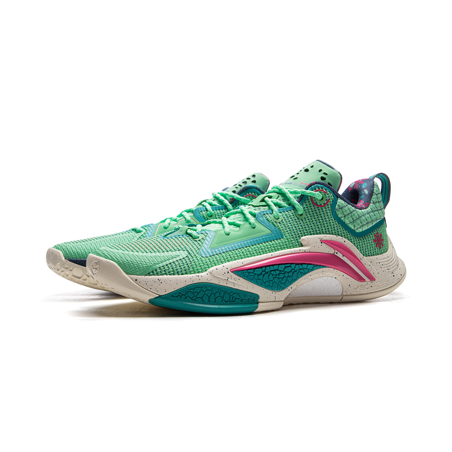 Li Ning BadFive Chase Hunt 1 Slip Resistant Coverage Lightweight Rebound Low top Outdoor Basketball Shoes Men’s Green