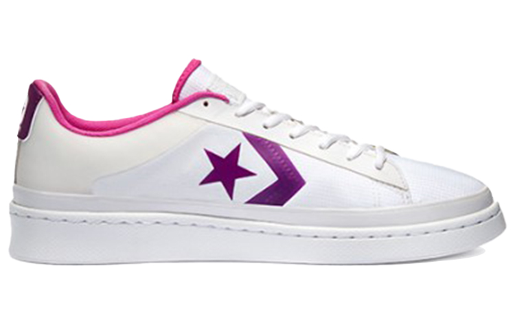 Кроссовки Converse Cons Pro Leather (бело-фиолетовые) — Белый / фиолетовый — фото 2