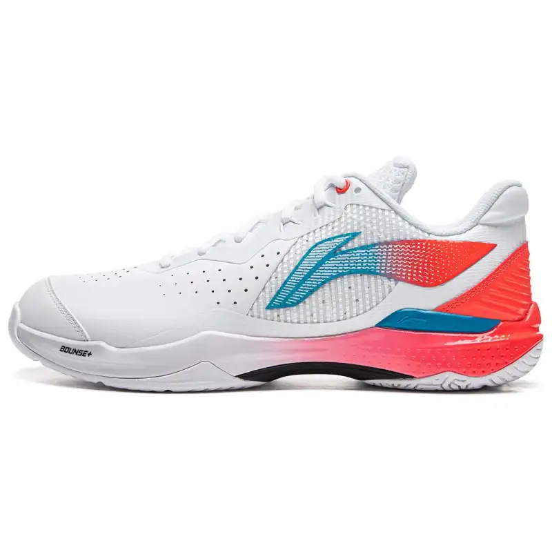 Li Ning Lightweight Rebound Low top Badminton Shoes Unisex White Red