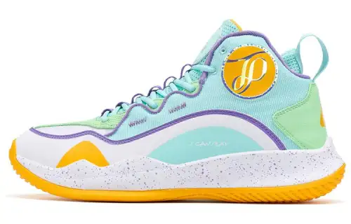 Peak TP9 magic bullet technology TPU anti-torsion support, quick change of direction, quick start, shock absorption, anti-slip, wear-resistant, breathable and rebound, practical basketball shoes, men's style, green, yellow and purple