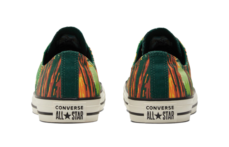 Кеды Converse Chuck Taylor All Star (зеленый с оранжевым и желтым) — Зелёный / оранжевый / жёлтый — фото 3