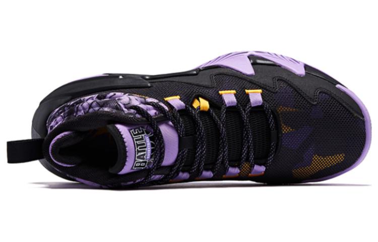 QIAODAN Broken Shadow 2.0 Slip Resistant Abrasion Resistant High top Basketball Shoes Men's Black Purple