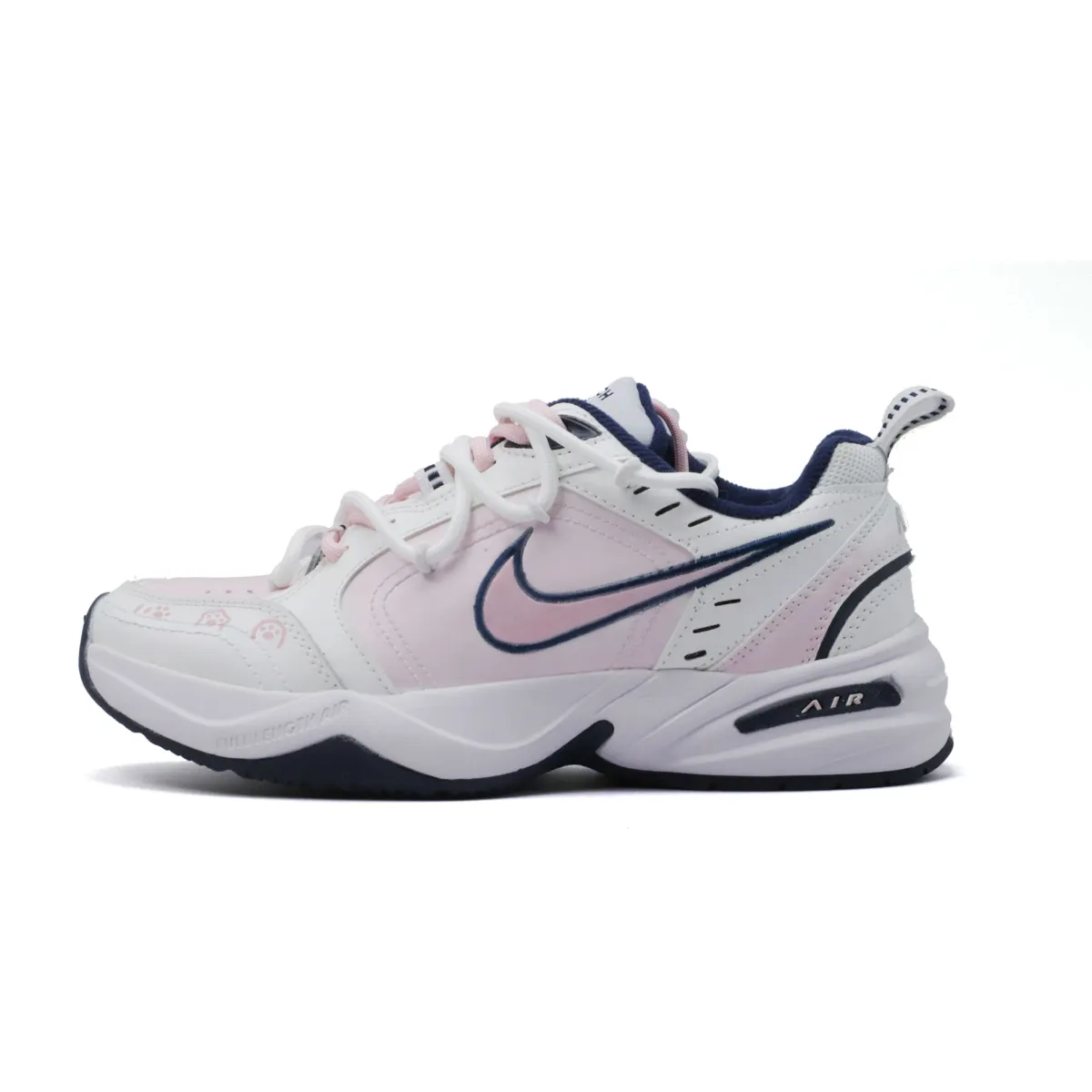 Nike White Navy Strawberry Cat Paw Abrasion Resistant Low top Chunky Sneakers Unisex White