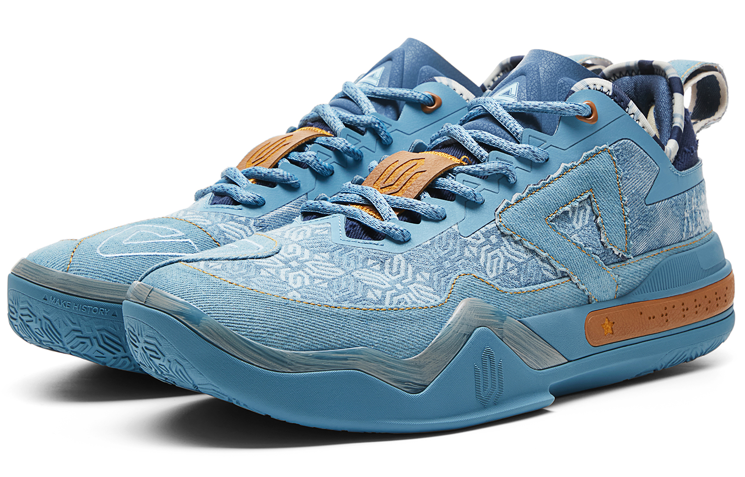 PEAK Andrew Wiggins AW1 Taichi Level Comfortable Cushioning, Wear Resistant Low top Basketball Shoes Men’s Denim Blue