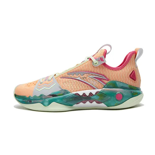 Anta Shock Wave 5 Pro Low top Nitrogen Technology Basketball Shoes Men's Peach Orange