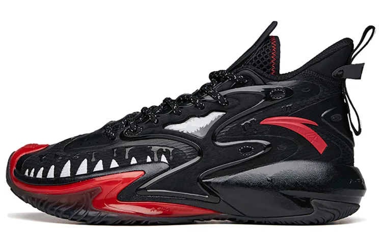 MARVEL x Anta Berserk 3 Venom Abrasion Resistant Textile, Synthetic Leather Slip Resistant High top Basketball Shoes