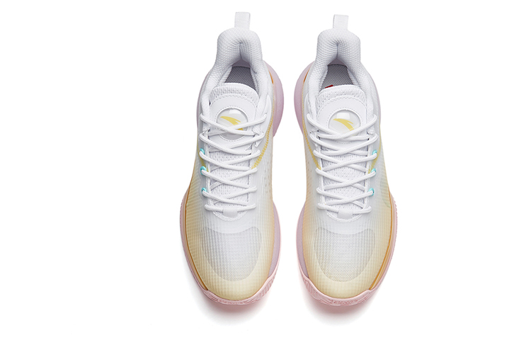Anta Light Bubble Fabric Abrasion Resistant Breathable Low top Basketball Shoes Men’s White Yellow
