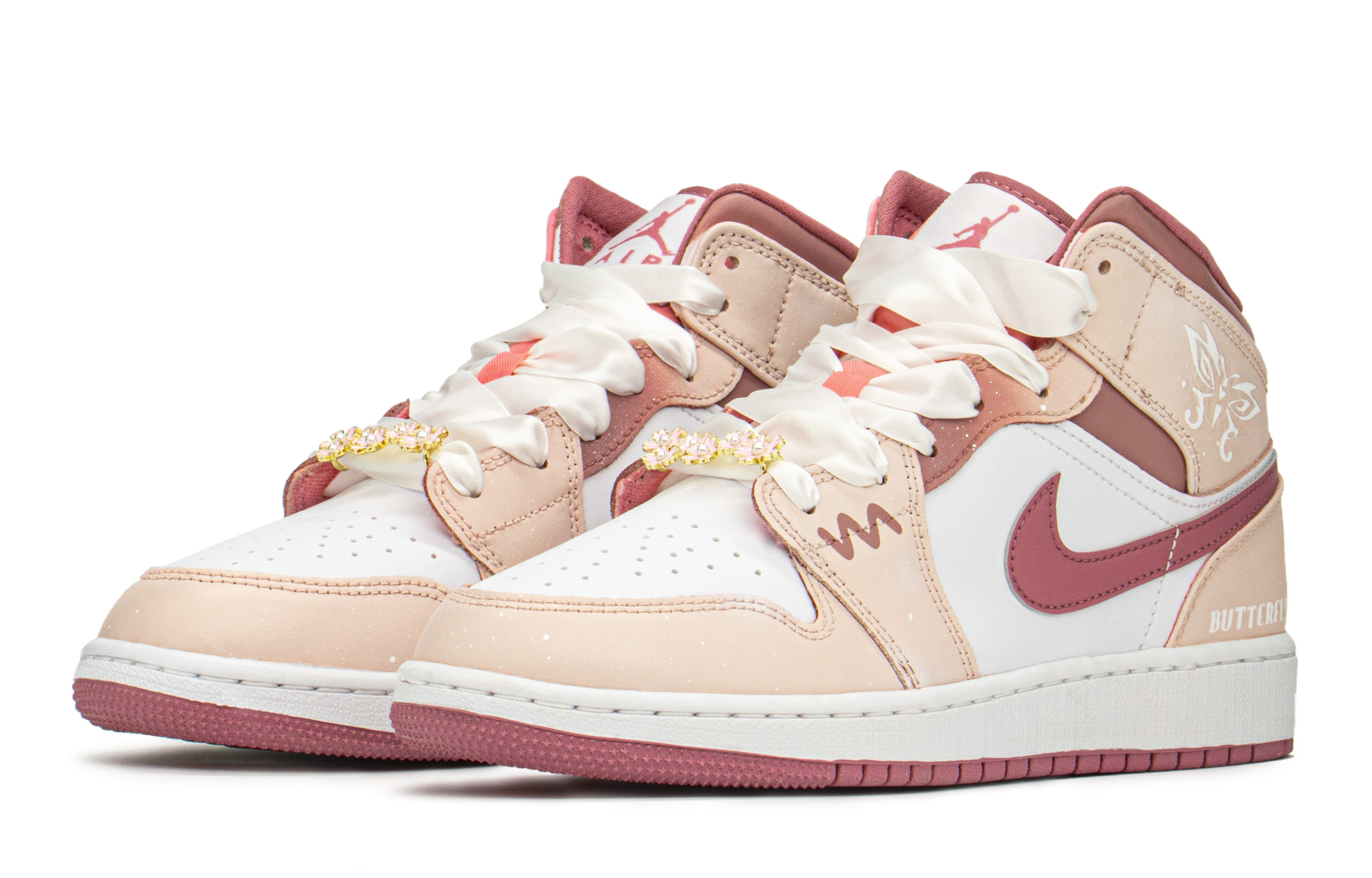 Jordan Air Jordan 1 High top Vintage Basketball Shoes Women’s Pink White