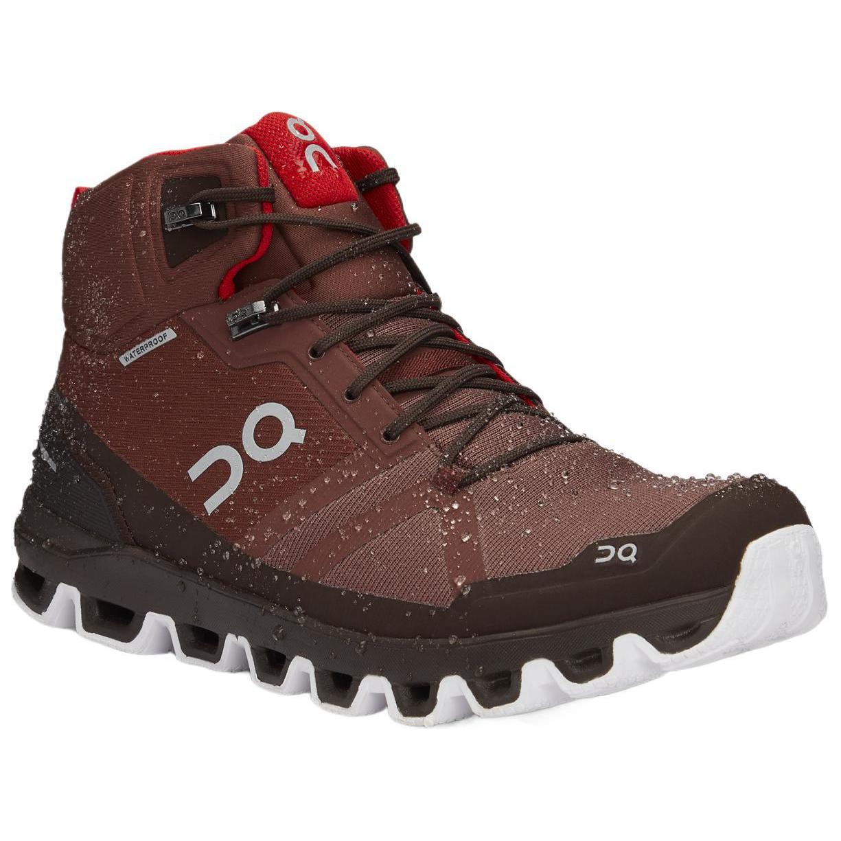 On Slip Resistant Abrasion Resistant High top Mountaineering Shoes Men’s Red Brown