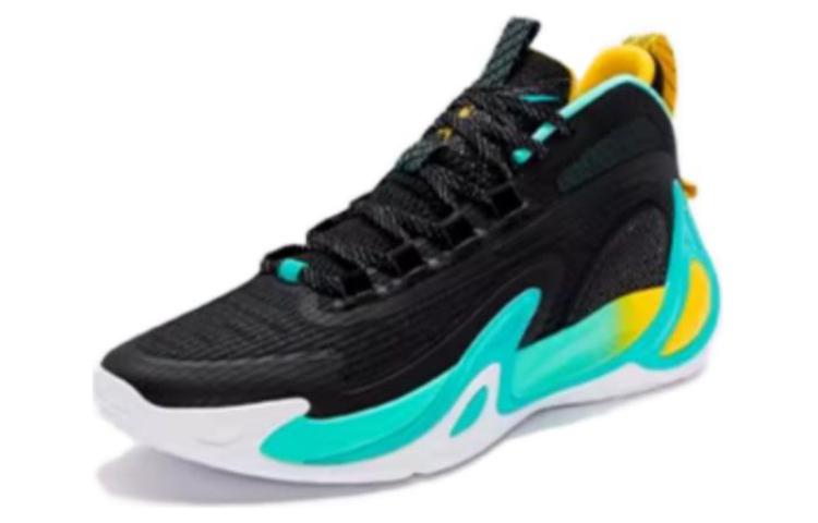 XTEP Comfortable Slip Resistant Abrasion Resistant High top Basketball Shoes Men’s Black Green
