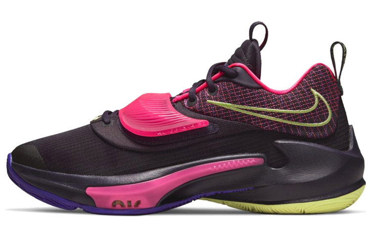 Nike Freak 3 EP \"Stay Freaky\" Round head lace, fabric synthetic leather TPU, shock-absorbing, anti-slip wear-resistant support, low top Air Zoom practical basketball shoes, same style for men and women, black powder