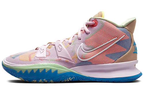 Nike Kyrie 7 Royal Rose Round-toe Lace Middle-top Practical Basketball Shoes Men and Women Green Brown