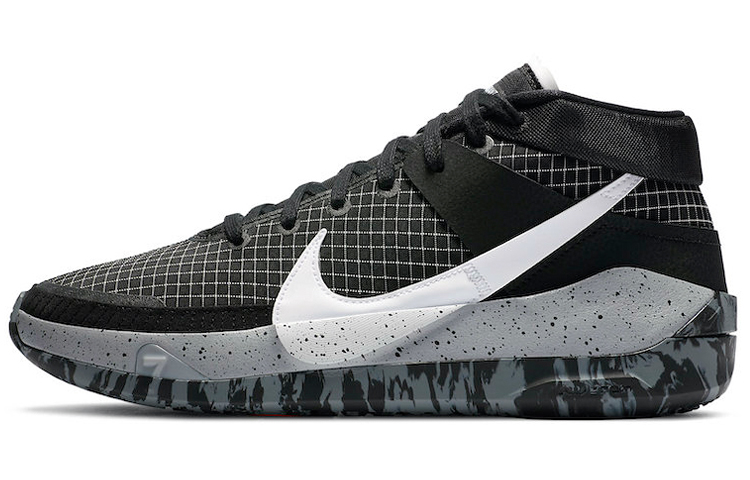 Nike KD 13 Oreo shock-absorbing, anti-slip and wear-resistant, middle-top Air Zoom practical basketball shoes, men's black and gray