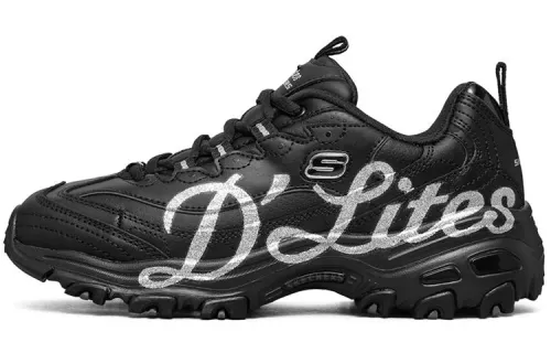 Skechers D'LITES Leather Low top Chunky Sneakers Women's Black