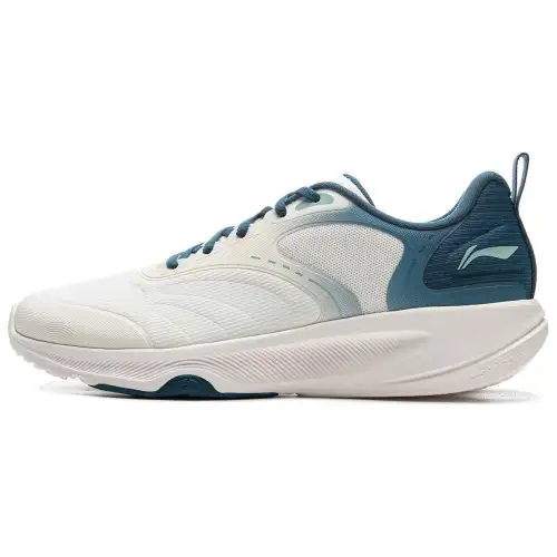 Li Ning Lanying Light Cushioning Slip Resistant Abrasion Resistant Breathable Low top Training Shoes Men's White Cyan