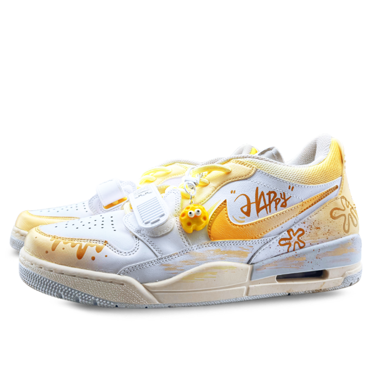 Jordan Legacy 312 Cushioning Slip Resistant Low top Vintage Basketball Shoes Men’s Yellow White