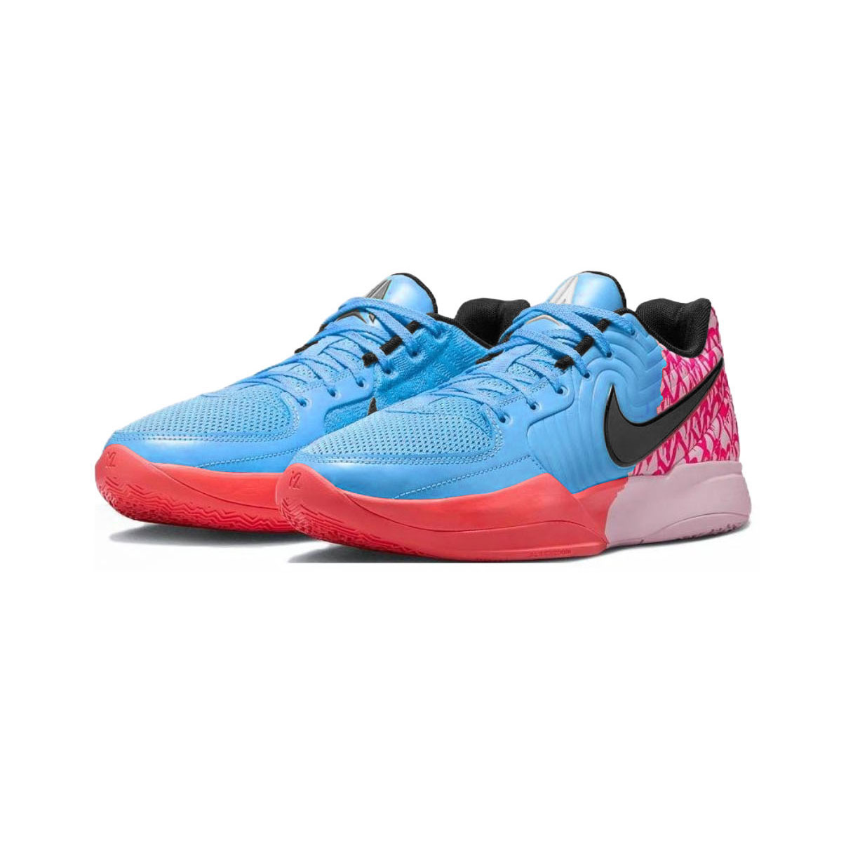 Nike Ja 2 Slip Resistant Abrasion Resistant Low top Basketball Shoes Unisex Blue Pink