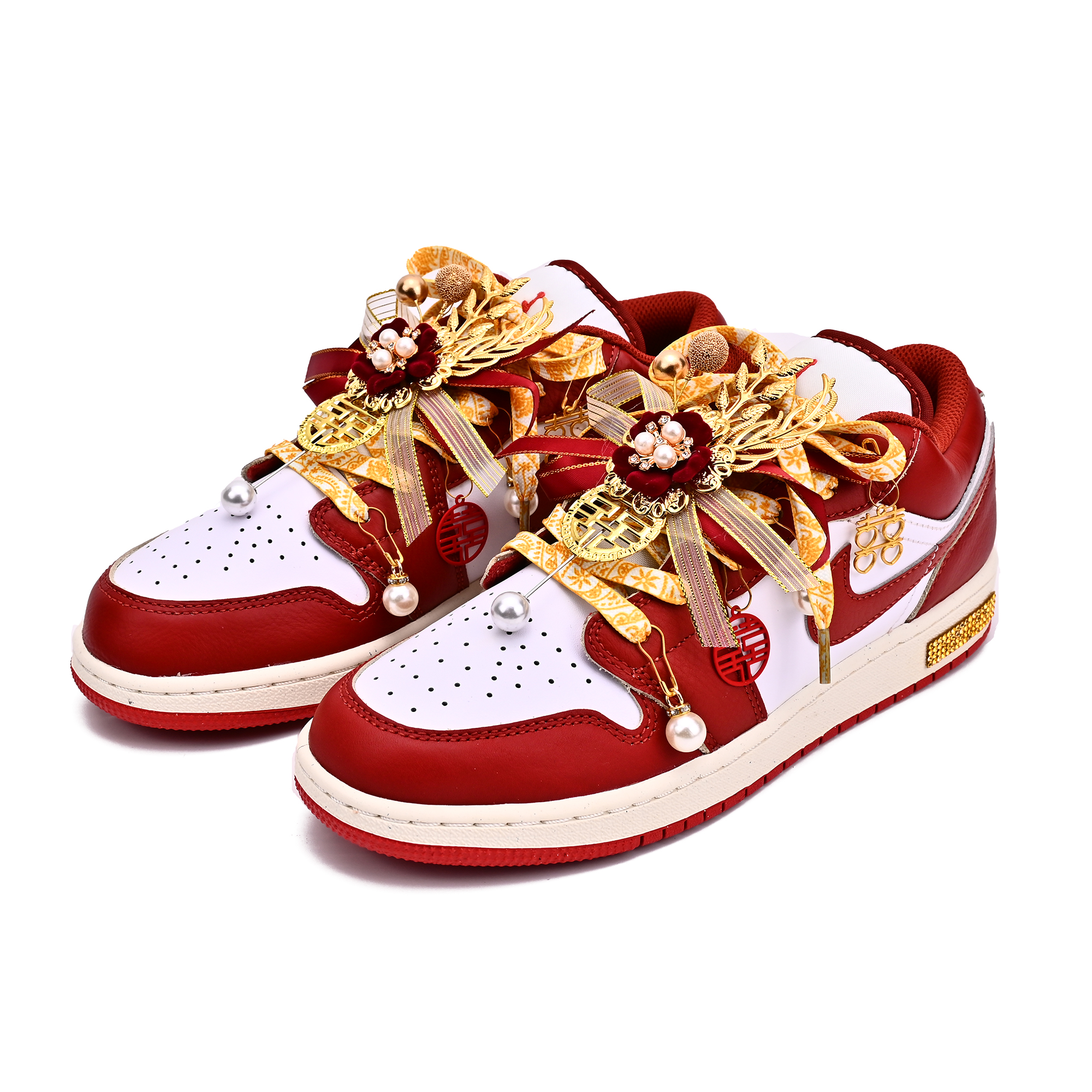 Jordan Air Jordan 1 Abrasion Resistant Low top Vintage Basketball Shoes Unisex Red