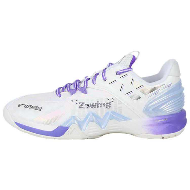 VICTOR 8500NLite Cushioning, Wear Resistant Low top Badminton Shoes Unisex White Purple