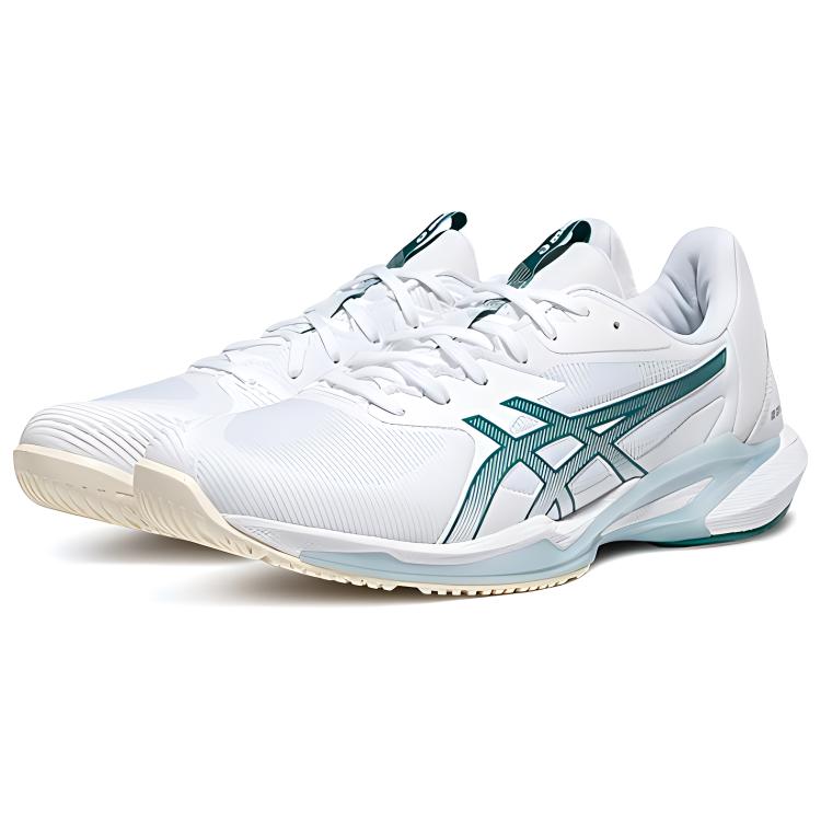 ASICS Solution Speed FF 3 Comfortable And Breathable Low top Tennis Shoes Men’s White Green