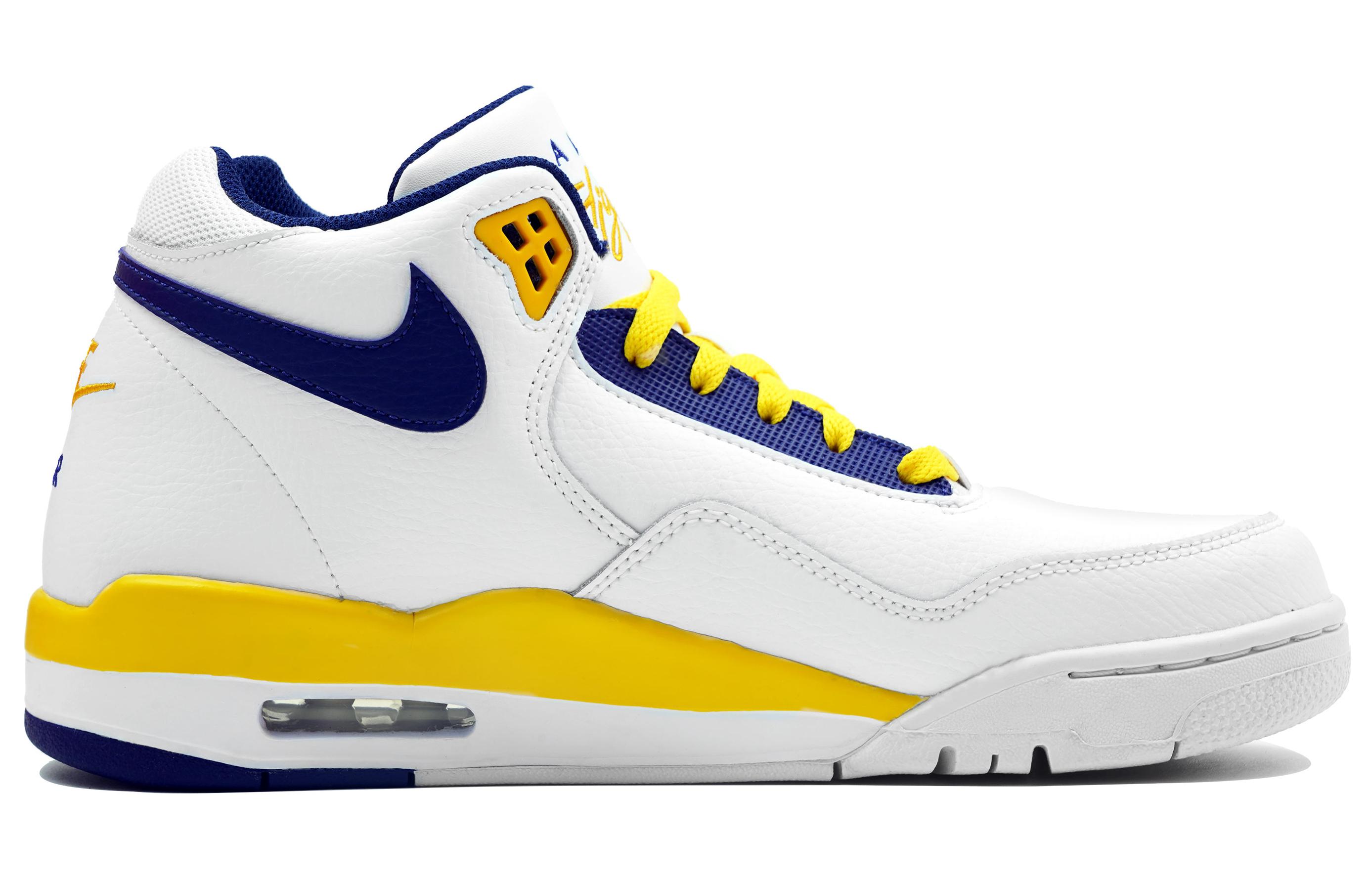 Nike Flight Legacy Kaleidoscope Purple Gold Kobe Box Mid-Top Vintage Basketball Shoes Men’s White Blue Yellow