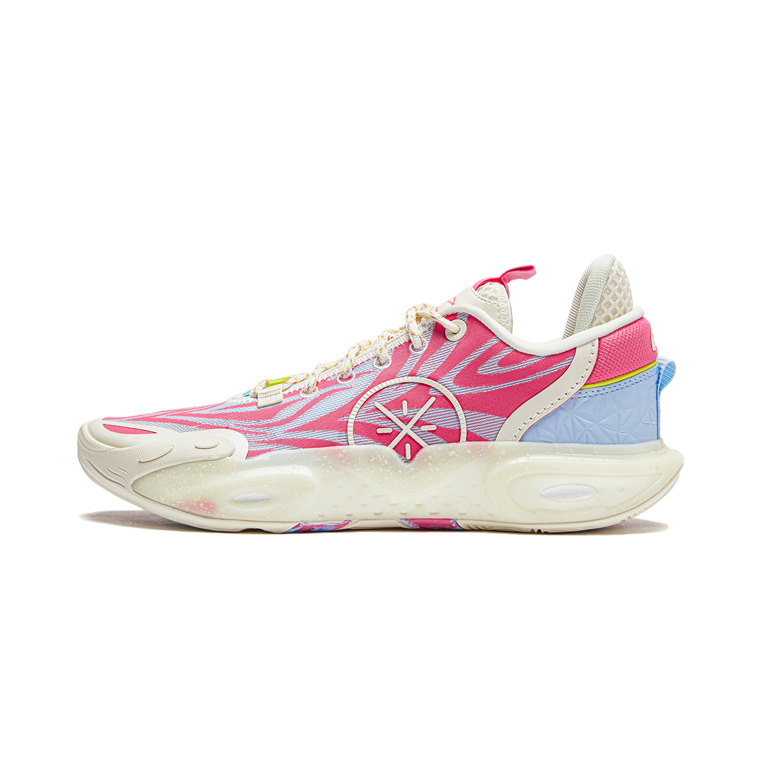 Li Ning All City 12 Cushioning Slip Resistant Abrasion Resistant Breathable Low top Basketball Shoes Men’s Pink Blue
