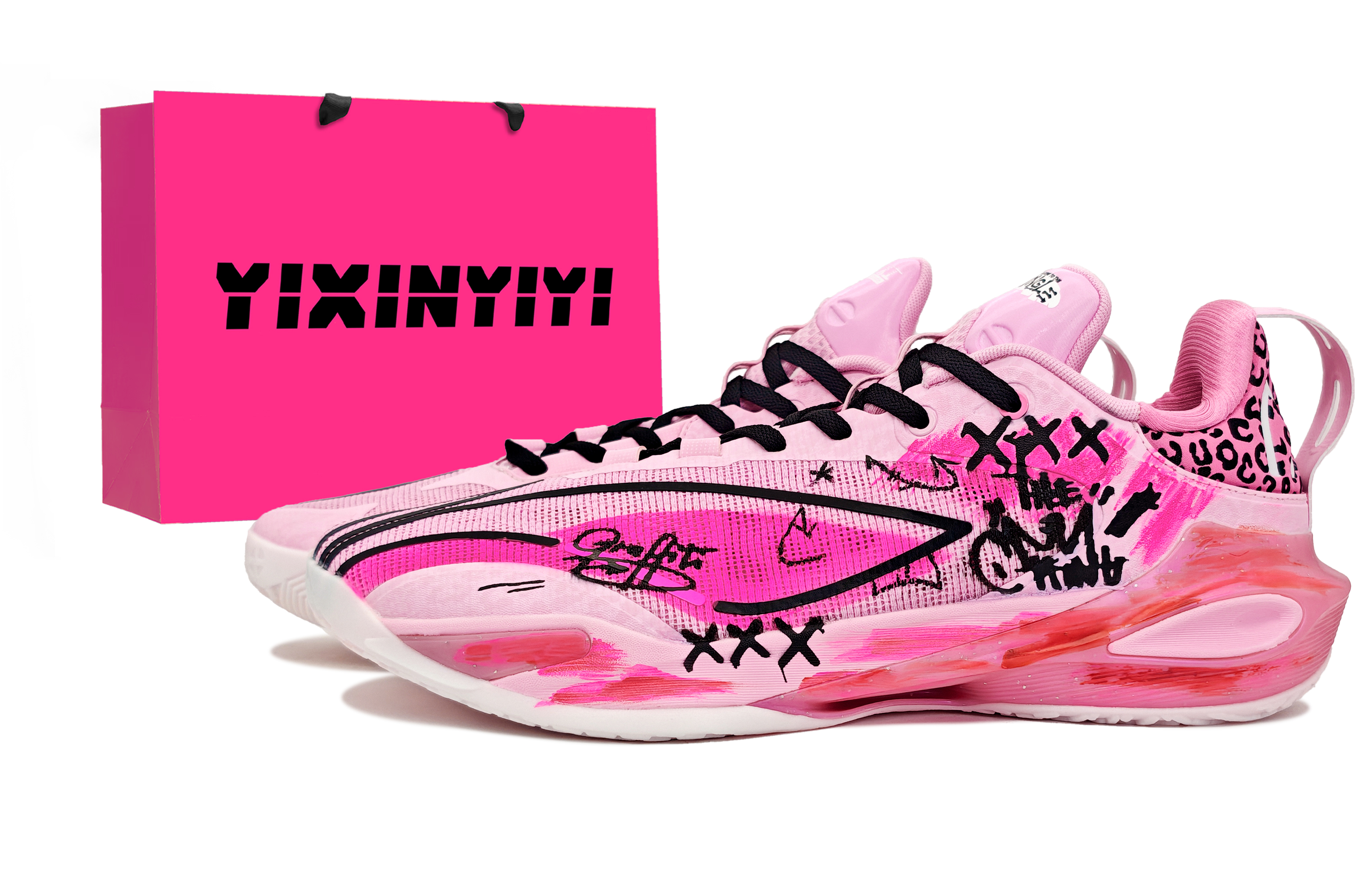 Li Ning Speed 11 Support Rebound Cushioning Support Rebound Cushioning Low top Basketball Shoes Men’s Pink Black