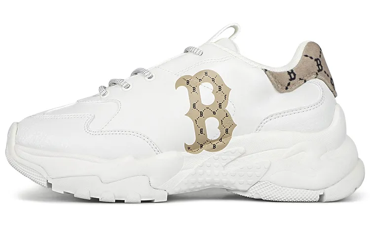 MLB Big Ball Chunky Shock Absorbers Slip Resistant Abrasion Resistant Low top Chunky Sneakers Unisex White
