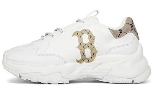MLB Big Ball Chunky Shock Absorbers Slip Resistant Abrasion Resistant Low top Chunky Sneakers Unisex White