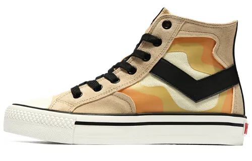 Pony Lightweight Anti Slip High top Canvas Shoes Women's Tea Brown