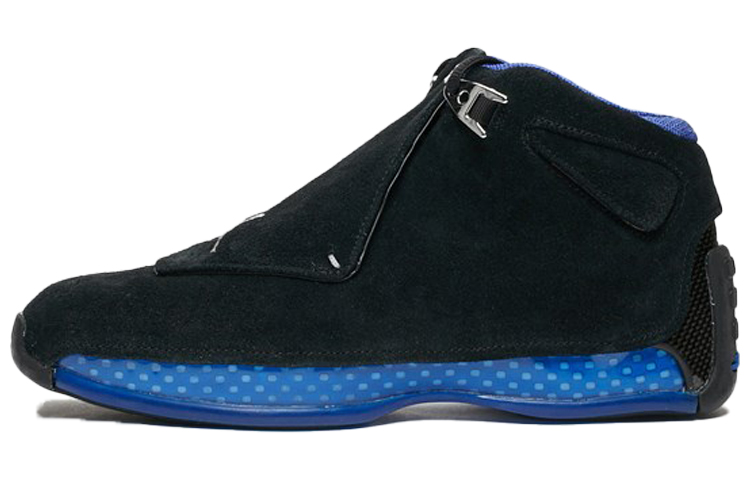 Jordan Air Jordan 18 Black Sport Royal (2018) OG suede mid-top retro basketball shoes men's black and blue