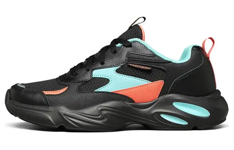 Skechers Stamina Airy Abrasion Resistant Low top Chunky Sneakers Men's Black Blue Orange