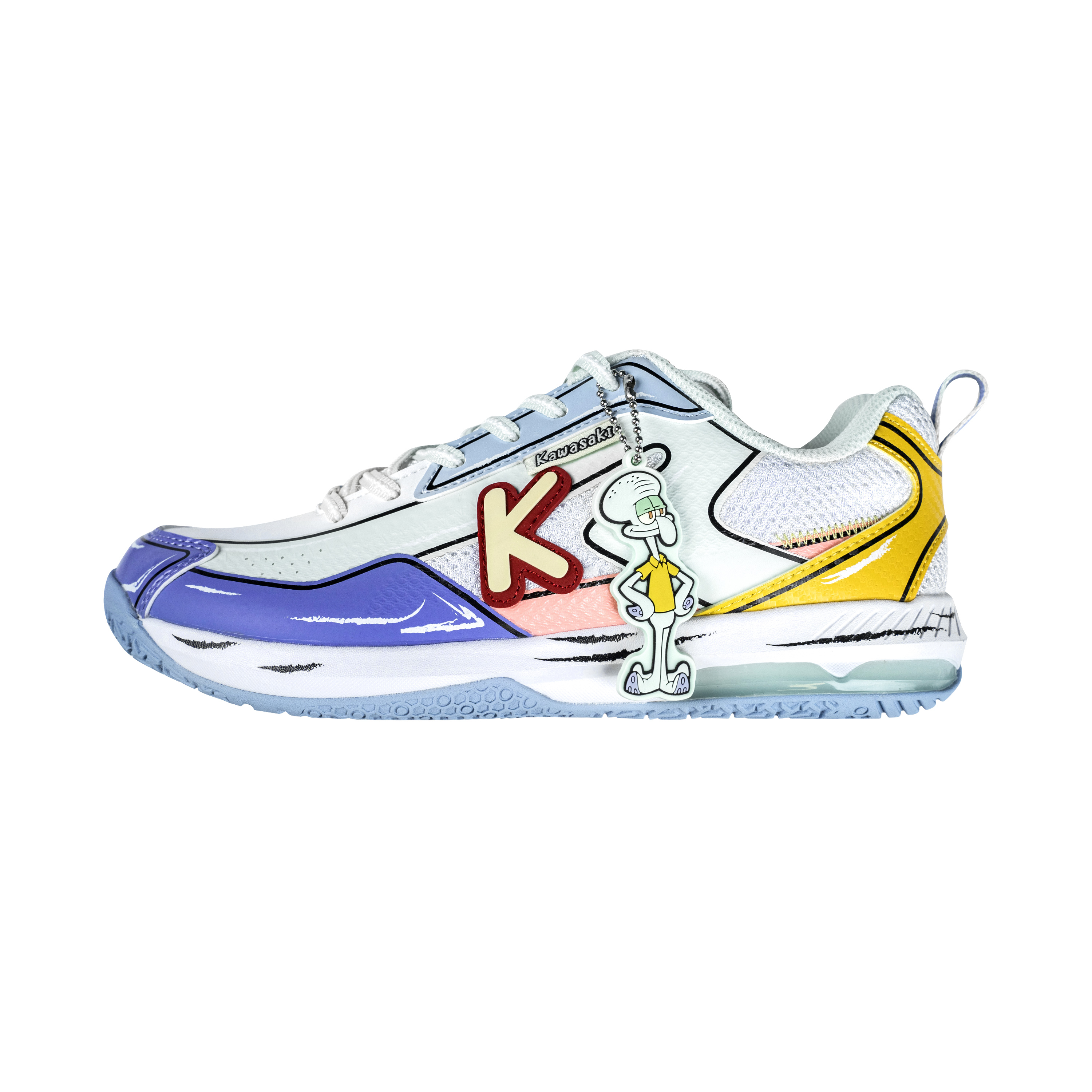 SPONGEBOB SQUAREPANTS x Kawasaki Cushioning Abrasion Resistant Breathable Low top Badminton Shoes Unisex Deep Sea Blue