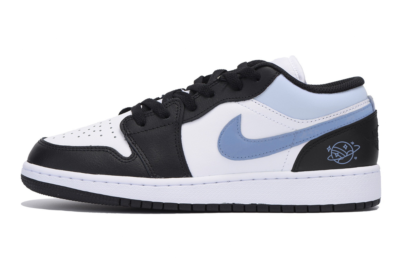 Jordan Air Jordan 1 Abrasion Resistant Slip Resistant Low top Vintage Basketball Shoes Men’s Black Blue