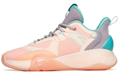 ANTA Bubble Bomb Basketball Shoes Men's Low Top Fluorescent Orange Red/Explosive Blue/Magic Carpet Gray